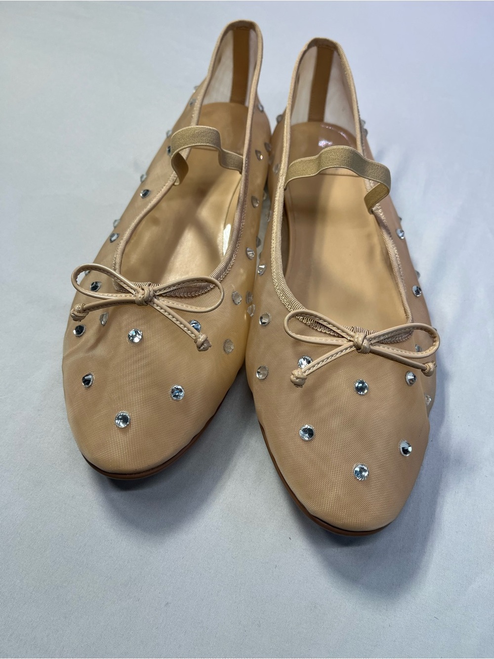 Jeffrey Campbell Releve Mary Jane Ballet Flats 11 Mesh Crystal Embellished NEW - Picture 5 of 11